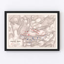 Vintage Map of the Battle of Quatre Bras, 1815