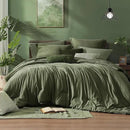 Monbix King Size Comforter Set, Olive Green King Bed Set Reversible, King Size Comforter Set 7 Pieces, Cationic Dyeing Bed in a Bag with Comforter, Sheets, Pillowcases & Shams by CozyNest Decor