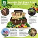 75 Herb & Vegetable Seeds Variety Pack, Garden Seed Starter Kit - Over 47,380 Non-GMO Heirloom Seeds for Planting Vegetables and Herbs Garden Seeds Gift Seed Box with Gardening Supplies, Survival Kit by GreenHaven Gardens