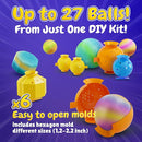 BFB DIY Super Bouncy Balls Kit - Make Your Own Ball Science Kits, Crystal Powder Girls & Boys Crafts Set, Multi-Colored Glow in the Dark DIY Kids Projects - DIY Bouncy Ball Kit Crafts for Boys & Girls by TinyTreasures Baby Boutique