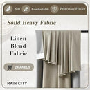 Blackout Linen Blend Curtains 84 inch Long 2 Panels,Back Tab with Hooks,Light Blocking Thermal Insulated Draperies Modern Farmhouse Textured Curtains for Living Room Dining Room - Light Taupe by CozyNest Decor