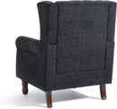 Accent Chair, Upholstered Armchair with Button Tufted High Back & Solid Wood Legs, Comfy Wingback Reading Single Sofa Chair for Small Spaces, Living Room, Bedroom (Blue, Set of 2) by CozyNest Decor