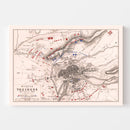 Vintage Map of the Battle of Toulouse, 1814