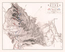 Vintage Map of the Battle of Orthes, 1814