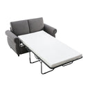 57.5" Pull Out Sofa Bed Loveseat Sleeper with Twin Size Memory Mattress for Living Room Spaces, Gray