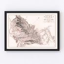 Vintage Map of the Battle of Orthes, 1814