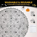 eZAKKA Round Halloween Tablecloth, 70 Inch Spider Webs Tablecloths Black Tablecloth Lace Fabric Table Cloths Spooky Table Cover for Parties Gothic Halloween Home Decorations by CozyNest Decor