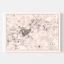 Vintage Map of the Battle of Laon, 1814