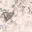 Vintage Map of the Battle of Laon, 1814
