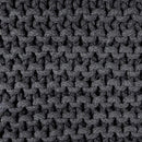 REDEARTH Cube Pouf Foot Stool Ottoman - Hand Knitted Coffee Table - Cotton Cord Boho Pouffe - Home Décor Poof - Stuffed Footrest for Living Room - Bedroom - Patio (16" x 16" x 16") - Dark Gray by CozyNest Decor