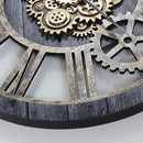 The Gears Clock 36'' Inch Real Moving Gear Wall Clock Vintage Industrial Oversized Rustic Farmhouse (Vintage Carbon Grey and Bronze) by CozyNest Decor