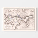 Vintage Map of the Battle of Craone, 1814