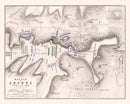 Vintage Map of the Battle of Craone, 1814
