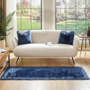 AMTOVO Faux Fur Rug, Dark Blue Ultra Soft Fluffy Shag Sheepskin Rug, 2 x 6 ft Runner Area Rugs for Bedroom Sofa Throw Cushion Room Decor, Rectangle by CozyNest Decor