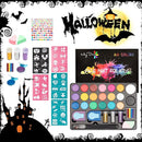 Maydear Face Painting Kit for Kids - 20 Colors Water Based Makeup Palette with Stencils, Glitters, Rainbow Split Cake, Hair Dye Clips, for Parties, Halloween, Safe Professional Body & Face Paint Kit by TinyTreasures Baby Boutique