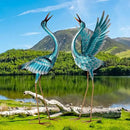 chisheen Crane Garden Statues Outdoor Metal Heron Yard Art Crane for Garden Sculptures Patio Lawn Ornaments,Set of 2 by GreenHaven Gardens