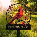 Personalized Name Garden Cardinal Metal Signs with Stake, Custom Family Name Yard Decor for Outdoor Outside, Cardinal Lawn Patio Stake Gardening Enthusiasts Grandmothers Gift by CozyNest Decor