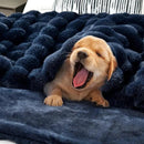 DREAMNINE Large Soft Thick Fuzzy Bubble Faux Rabbit Fur Blanket Full Size 70" x 80",Double Sided Comfy Plush Warm Shaggy Fluffy Blankets, Luxury Big Cozy Cute Textured Furry Blanket for Bed, Navy Blue by CozyNest Decor