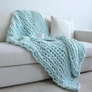 Maetoow Chenille Chunky Knit Blanket Throw （30×40 Inch）, Handmade Warm & Cozy Blanket Couch, Bed, Home Decor, Soft Breathable Fleece Banket, Christmas Thick and Giant Yarn Throws, Baby Blue by CozyNest Decor