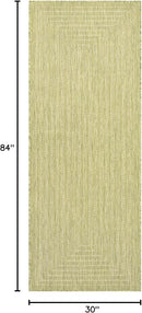 Adiva Rugs Outdoor Indoor Area Rug, Weather Resistant, Easy to Clean, Stain Resistant Floor Mat for Dining Room, Backyard, Deck, Patio (Olive Weiss, 2'6" x 7') by CozyNest Decor