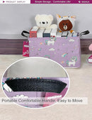 Rectangular Storage Basket Fabric Organizer Bin for Toys,Books,Clothes,Gifts,Pets-Perfect for Home,Office,Nursery,Dorm,Shelf(Rec-Unicorn) by TinyTreasures Baby Boutique