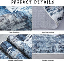 Runner Rug 2'6''x8' Hallway Washable Boho Soft Area Rug Abstract Pattern Non-Slip Faux Wool Vintage for Kitchen, Entryway, Laundry, Bedroom, Blue by TinyTreasures Baby Boutique