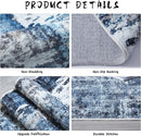 6x9 Rug Washable Bedroom Rug Large Boho Rug Soft Area Rug Abstract Pattern Non-Slip Non-Shedding Faux Wool Vintage Rug for Living Room, Farmhouse, Dining Room, Kids Playroom, Blue by TinyTreasures Baby Boutique