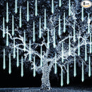TW SHINE White Christmas Meteor Shower Lights Outdoor, 288LED 12" 8 Tubes Waterproof Christmas Lights Outdoor Plug in, Snow Falling Rain Icicle Xmas Lights Decorations, White by GreenHaven Gardens