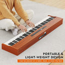 MUSTAR Digital Piano 88 Weighted Keys with Stand Touch Sensitivity, 88 Key Semi Weighted Keyboard Piano Portable Electric Piano for Beginners, Dual Stereo Speakers, Case, Sustain Pedal (Brown-MDF) by TinyTreasures Baby Boutique