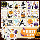 Halloween Window Clings - Halloween Decorations Static Window Stickers for Glass, Removable Large Double-Sided Window Decals for Indoor Home Decor, Bat Fall Cute Party Gift, 65 PCS/9 Sheet by CozyNest Decor