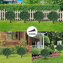 Artificial Boxwood Topiary Ball Tree with Ground Spike, Set of 2 Artificial Shrub Bushes, Fake Evergreen Tree for Porch, Artificial Plants for Outdoor Planters Indoor UV Resistant by CozyNest Decor