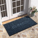 Yimobra Welcome Front Door Mat Outdoor, Heavy Duty Sturdy Non Slip Doormats, Rubber Backing, Low-Profile Entrance Rugs, Absorbent Resist Dirt, Easy Clean Patio Garage Floor Mats, 47X24 Inch, Blue by CozyNest Decor