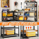 REIBII Storage Shelves, 2000LBS Garage Shelving Heavy Duty, 5 Tier Adjustable Metal Shelving for Garage, Warehouse, Pantry, Kitchen, Basement, 12" D x 27.5" W x 60" H, Black, 2Pack by GreenHaven Gardens