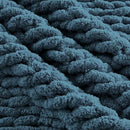 Carriediosa Chunky Knit Throw Blanket 50" X 60", 100% Hand Made Large Chenille Loop Yarn Soft Fluffy Throws for Couch Sofa Bed, Big Crochet Cozy Heavy Thick Cable Woven Blankets, Lyons Blue by CozyNest Decor