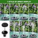 Solar Fountain Pump with 2000 mAh Battery Backup Works in Shade, 3.5 W Glass Solar Powered Water Fountain with 7 Nozzles, Floating Solar Fountain for BirdBath, Garden, Outdoor, Patio-White