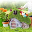 ILLUMINEW House Garden Statues with Solar Lights, LED Cute Flocked Fairy House with Gnomes Garden Figurine, Outdoor Patio Yard Lawn Decorations Gift by GreenHaven Gardens