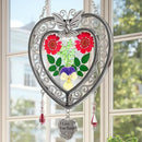 KY&BOSAM Heart Suncatchers I Love You Nana Tree of Life Stained Glass Panels Hangings for Windows Wind Chime Home Garden Outside Decor with Pressed Real Flower Heart in Glass Birthday Gifts for Women by GreenHaven Gardens
