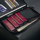 TORRO Premium Leather Family Travel Wallet, RFID Blocking Travel Organizer, Family Passport Holder for 4 Passports, Travel Documents and Cards (Black) by TinyTreasures Baby Boutique