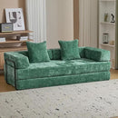 Convertible Sleeper Sofa Bed, Compression Folding Sofa with Pillow, No Assembly Required, Shape Frame, Floor Sofas Lounge Couch for Living Room, Bedroom, Small Spaces(Chenille, 77''W, Dark Green) by CozyNest Decor