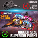 BEZGAR RC Plane for Kids | 2.4GHZ Brushless Drones with Camera, 6-axis Gyro Remote Control Airplane, 360° Flip Fighter Jet Toy, Toys for Ages 8+ with Colorful LED Navigation Lights Orange by TinyTreasures Baby Boutique