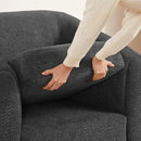 Modern Accent Chair for Living Room, Upholstered Armchair with Boucle Fabric, Single Sofa Chair with Solid Wood Legs, Boucle, Dark Grey by CozyNest Decor