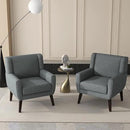 UIXE Accent Chair, Fabric Upholstered Armchair for Living Room, Comfy Arm Chair Single Sofa Bedroom Side Reading Seat - Flax Gray by CozyNest Decor