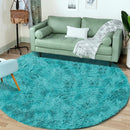 4FT Round Rug for Bedroom: Fluffy Shag Soft Washable Rugs Circle Small Fuzzy Plush Indoor Carpet for Living Room Nursery Playroom Dorm Kids Girls Boys Room (Teal Blue, 4'x4') by TinyTreasures Baby Boutique