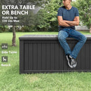 150 Gallon Resin Deck Box, Large Indoor and Outdoor Storage Box, Weatherproof and UV Resistant Outdoor Storage Box with Built-in Steel Beams for Patio, Cushions, Pool Supplies by CozyNest Decor