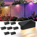 SOLPEX Solar Fence Lights Outdoor,Solar Deck Lights Waterproof Led Solar Lights for Outdoor Stairs,Step,Patio,Yard,Garden,Balcony and Porch,8 Pack Shell-Like Light Spots(Black Shell,Warm White&RGB) by GreenHaven Gardens