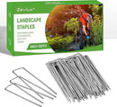 Landscape Staples 4 Inch 100pcs 11 Gauge Garden Stakes, Heavy Duty Galvanized Garden Staple for Fences, Lawns, Weed Barriers, and Landscape Fabrics, Netting, Irrigation Hose, Floor Mats by GreenHaven Gardens