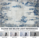 6x9 Area Rugs for Living Room Rug Washable: Modern Rug for Dining Room Bedroom Carpet Non Slip Low Pile 6 by 9 Indoor Abstract Nursery Home Office Blue White by TinyTreasures Baby Boutique