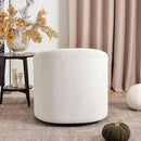 KINWELL 32" Wide Modern Boucle Swivel Barrel Chair, No Assembly Round Upholstered Swivel Accent Armchair for Living Room, Bedroom, Office (White) by CozyNest Decor