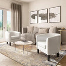 BELLEZE Accent Barrel Chair, Club Tub Sofa Corner Chair with Flared Legs and Cozy Soft Padding for Living Room Bedroom Waiting Room - White by CozyNest Decor