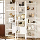 70x78 “ Triple 6 Tier Book Shelf, Industrial Large Bookcase with Storage Cabinet, Tall Bookshelf with 16 Open Display Shelves Metal Frame Furniture for Living Room Bedroom Home Office White by CozyNest Decor